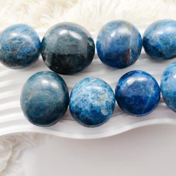 Blue Apatite Palm Stone Communication Crystal - Picture 3 of 7